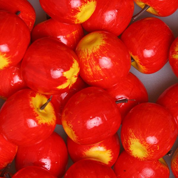 Яблоко желто-красное 3 см, 10 шт., муляж 0599-3