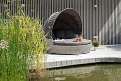 "Стильяно" плетеная кровать круглая, цвет бежевый