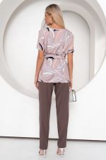 Костюм брючный Флай (принт/мокко) К11-37/8 Nikol (Акция)