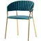 Стул Turin бирюзовый с золотыми ножками