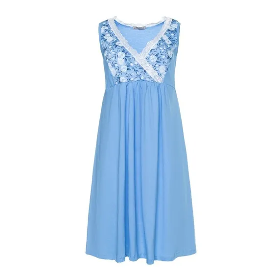 Ночная сорочка женская, цвет голубой, размер 46