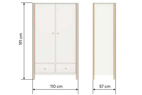 Шкаф двухдверный Ellipse Classic Белый
