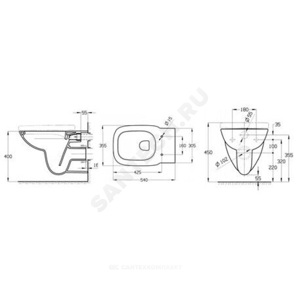 Унитаз подвесной горизонтальный выпуск без сиденья белый Debba Rimless Roca 34699L00Y