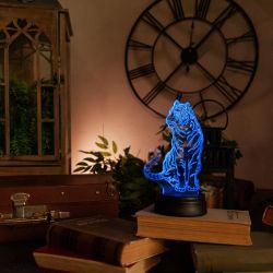 ULI-M507 RGB-3AA TIGER-BLACK Светильник декоративный с эффектом 3D Тигр. на батарейках 3AA не в-к. 1 светодиод. RGB свет. TM Uniel