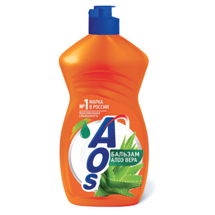 Средство для мытья посуды 450 мл, AOS "Бальзам Алоэ Вера