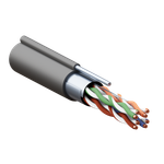 Кабель витая пара TERACOM PRO Cat.5E F/UTP 4 пары solid 24AWG с тросом сталь 1,2 мм оболочка LDPE цвет черный (катушка 305м) (305.00 шт.)