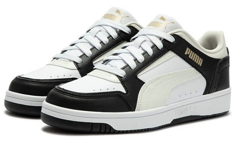 PUMA REBOUND Joy non-slip wear-resistant low-top sneakers for men and women in black and white