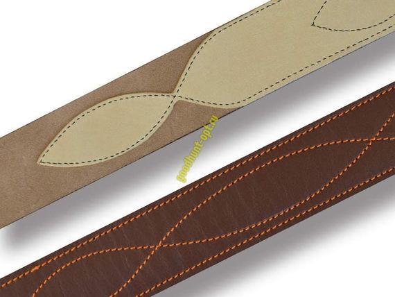 Ремень офицерский из натуральной коричневой кожи с латунной пряжкой