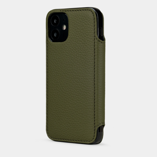 Чехол Benoit для iPhone 12 Mini из натуральной кожи теленка, зеленого цвета