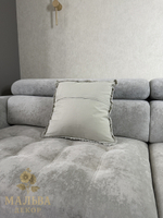 Подушка декоративная "Кружево" серо-оливковая 45x45x10см от J-LINE