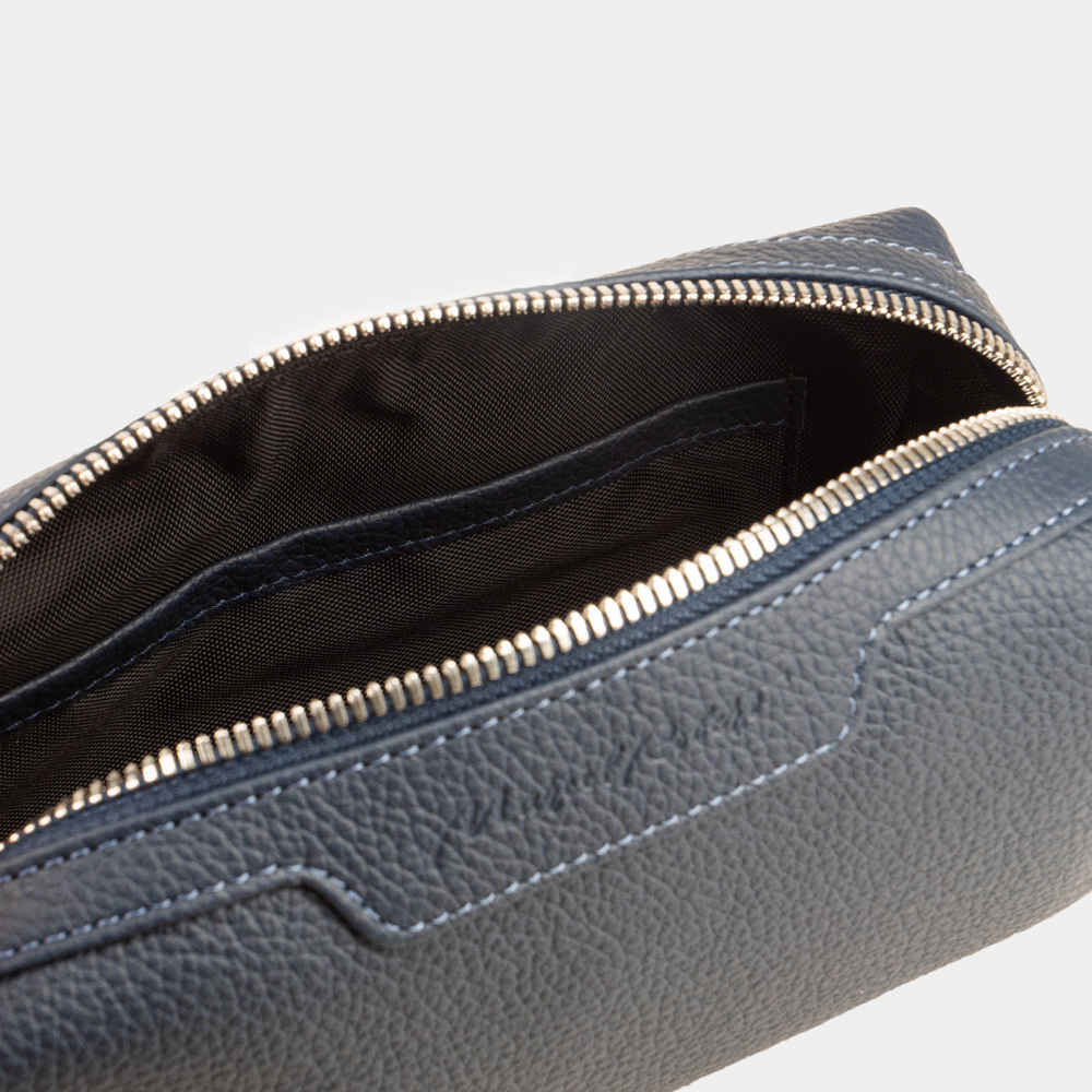 Несессер Tube из кожи теленка синего цвета