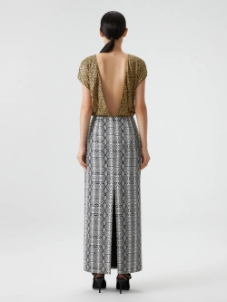 Вечернее платье принтованное с открытой спиной OLA OLA