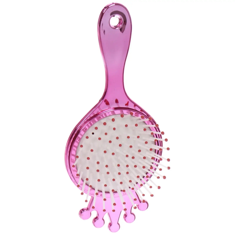 Расческа массажная детская зеркальная «ЛАВАНДА», маленькая Леди, микс 4 цвета, 7*16см (блистер Ultramarine)