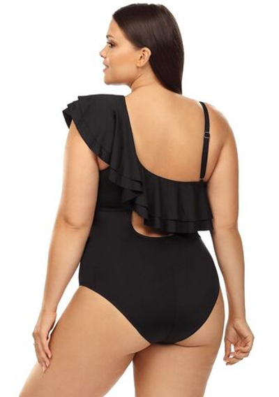 Совместный купальник с пышным воланом (Размер: 80/40) (Цвет: черный)