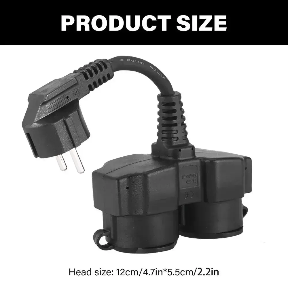 Удлинительный кабель Schuko IP44 с 2 розетками 22 см