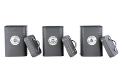 Набор банок для сыпучих продуктов 3шт 1.45л Maxwell&Williams Grandham тёмно-серый