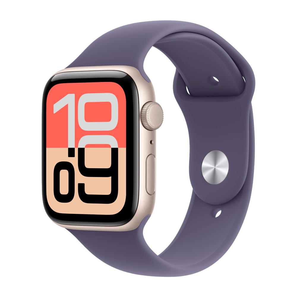 Умные часы Apple Watch SE 3 (2025) GPS, 44mm, Starlight Aluminium Case with Purple Fog Sport Band, S/M