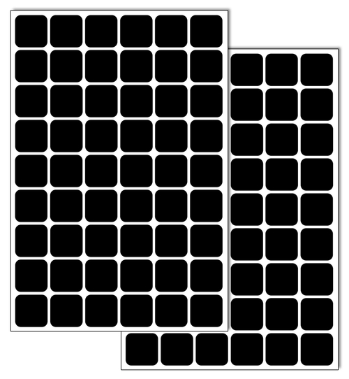 Черные виниловые наклейки для маркировки Policomprint М2, 20х20 мм.