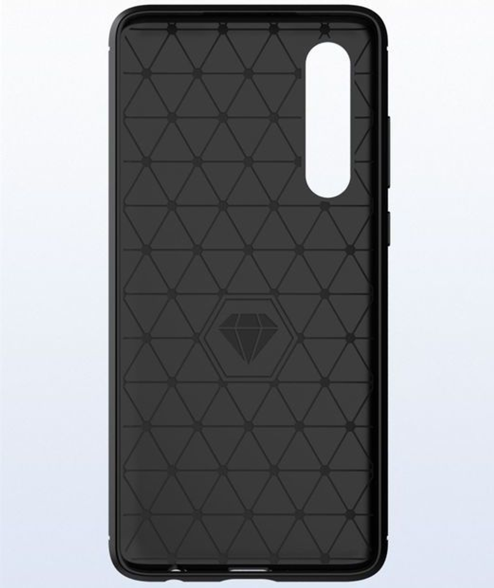 Чехол для Huawei P30 цвет Blue (синий), серия Carbon от Caseport