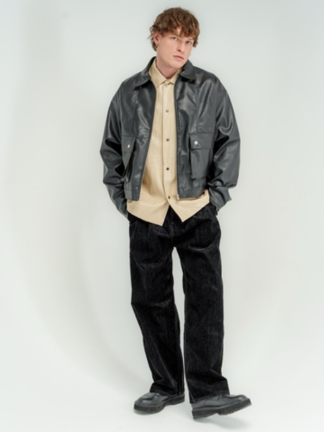 Укороченная черная куртка VOTUS из эко-кожи