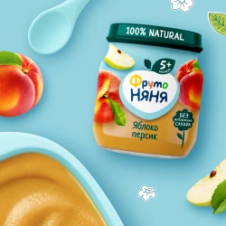 Фрутоняня пюре фрук Ябл-персик 100г с 5 месяцев
