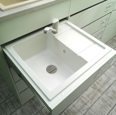 Мойка TOLERO R-107 белый №923 (туман), смеситель НИЗКИЙ КРАН СТАНДАРТ белый