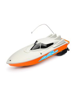 Игрушка Лодка Спортивная радиоуправляемая (0036-3) цвет серо-оранжевый