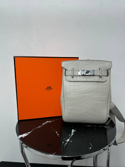 Нагрудная сумка слинг Hermes Kelly из кожи крокодила