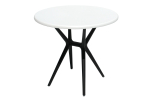 Стол пластиковый ТЕОРИ арт.PP9901WRбч круглый (белый с черными ножками)