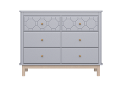 Комод Classic 6 ящиков с фрезеровкой "Мозаика" (серый)