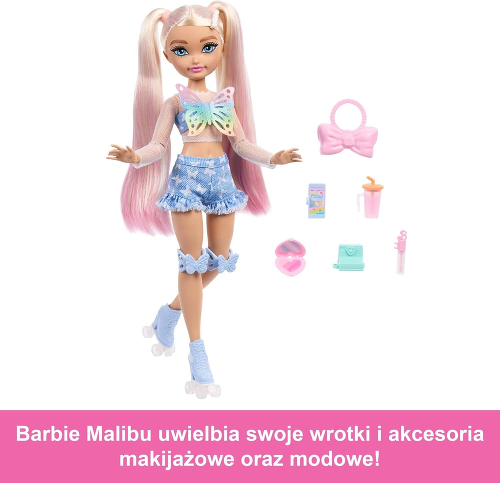 Кукла Barbie Dream Besties Малибу на роликах JFX96