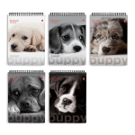 Блокнот А7 40л. клетка, на гребне "Чудо-щеночки" 5 видов (Альт)