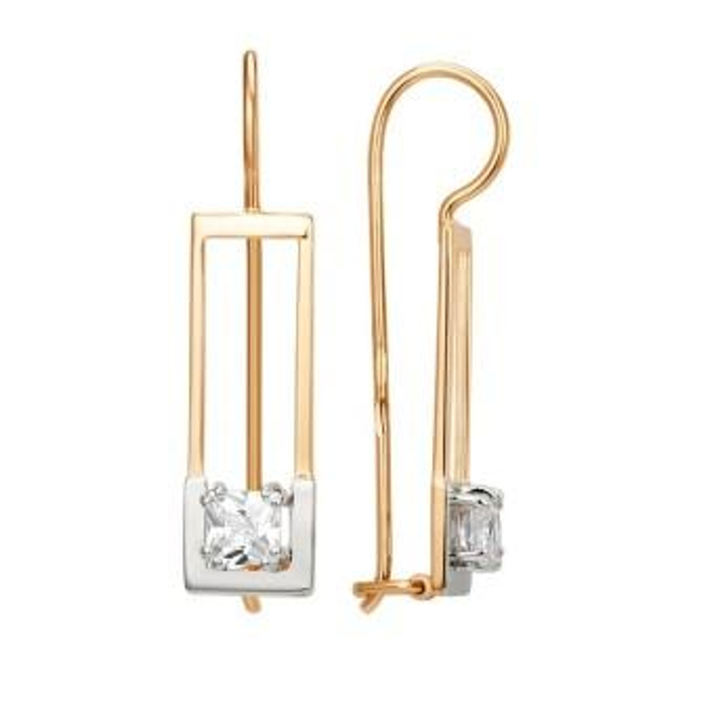 Серьги из золота с фианитами