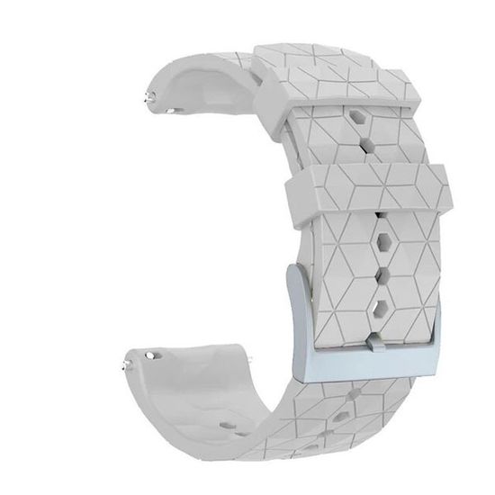 Ремешок Ranger 24 мм для Suunto 9 Baro, Suunto 7, Suunto Spartan Sport силиконовый быстросъемный (Белый, серебристая пряжка)