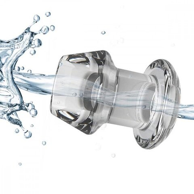 Анальная пробка с тоннелем Warmy прозрачная 4,7 см