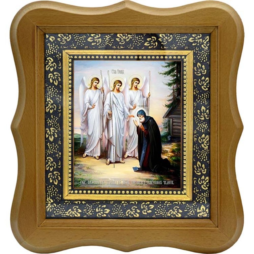 Явление Святой Троицы Александру Свирскому. Икона на холсте.