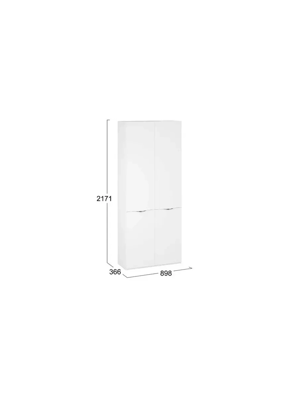 Прихожая с зеркалом Белый Жемчуг 197х37х217