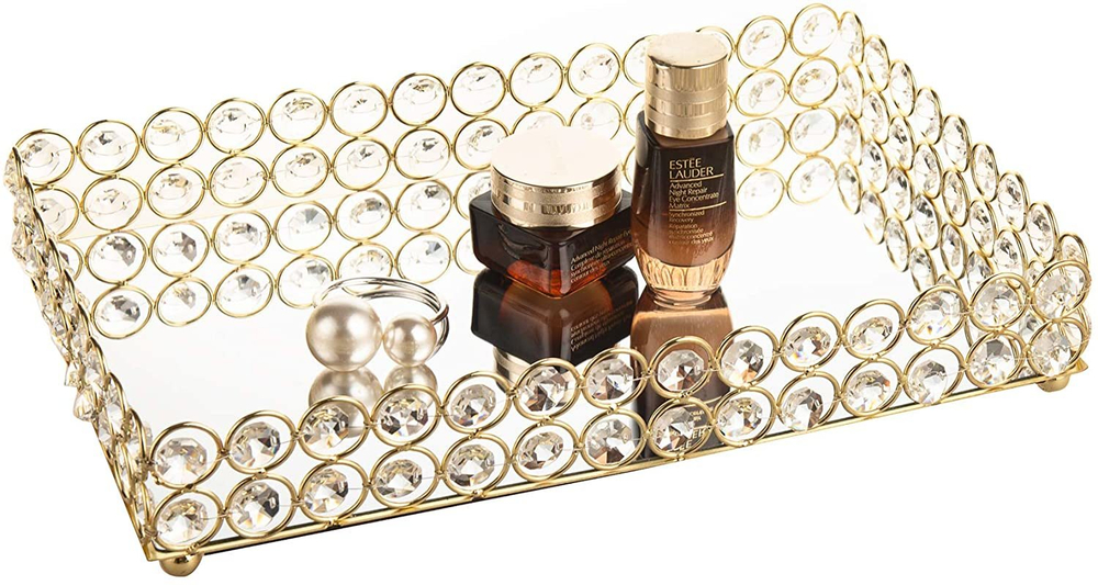 Подставка для предметов 30см Kassatex Crystal Round Gold