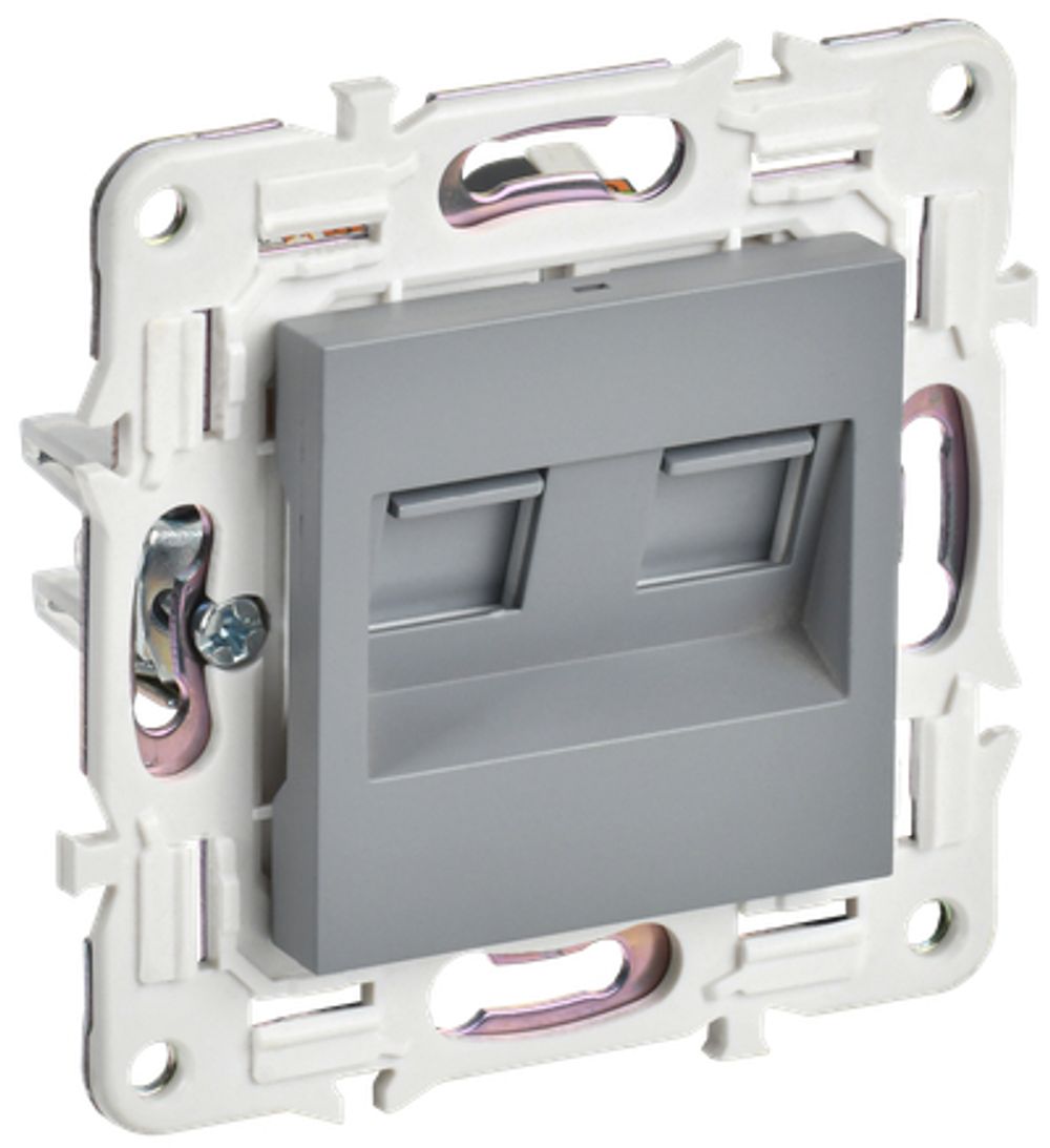 SKANDY Розетка компьютерная двойная RJ45 кат.6 SK-K04Gr серый IEK