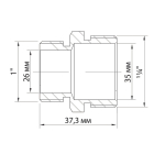 Ниппель переходной 1 1/4'' - 1''  нар/нар VRT® никель