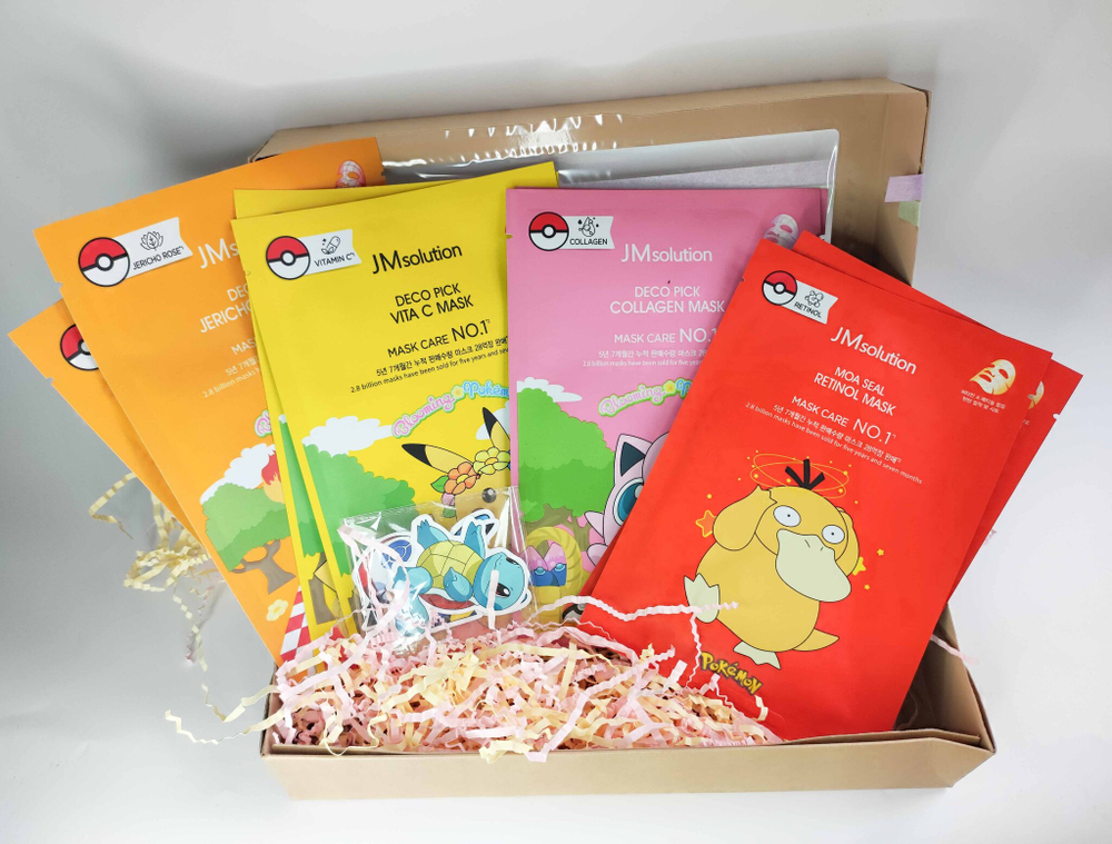 Набор тканевых масок для лица JMSOLUTION MASK X POKEMON,подарочный , 8шт