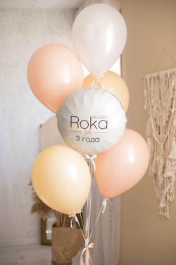 Воздушные шары на корпоратив персик/белый №3923