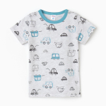 Футболка детская цвет серый/машинки р. 92 10202268 (BONITO)