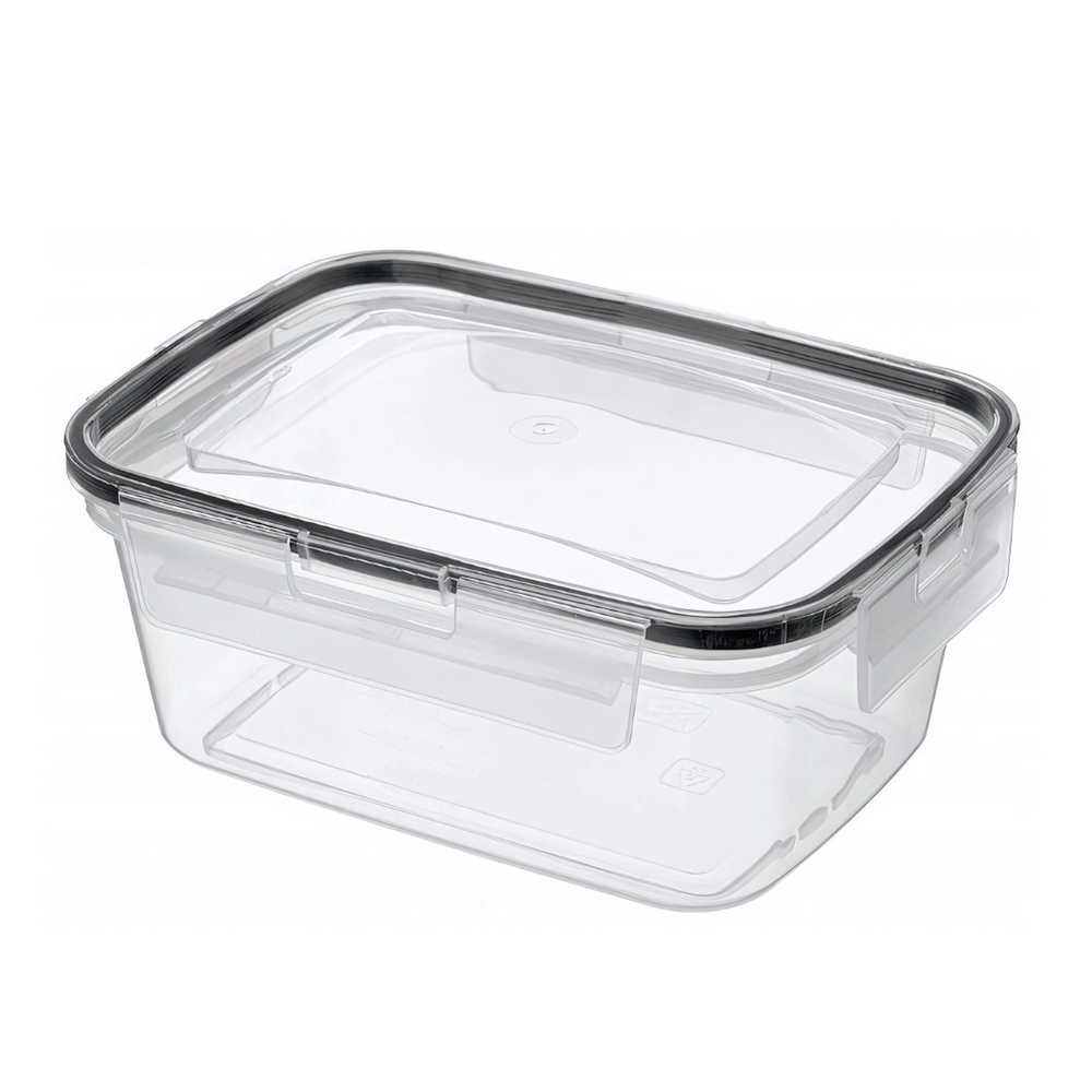 Контейнер для продуктов герметичный прямоугольный 1,3л с защелками (бесцветный)