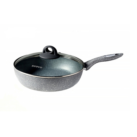 Сотейник Scovo Stone Pan ST-022 с крышкой, с антипригарным покрытием, 26 см