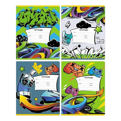 Тетрадь А5 18л., клетка, ассорти "Bomb" (BG)