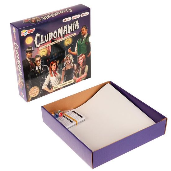 Настольная игра-ходилка квадрат. Cludomania. 250*250*55 мм. Умные игры