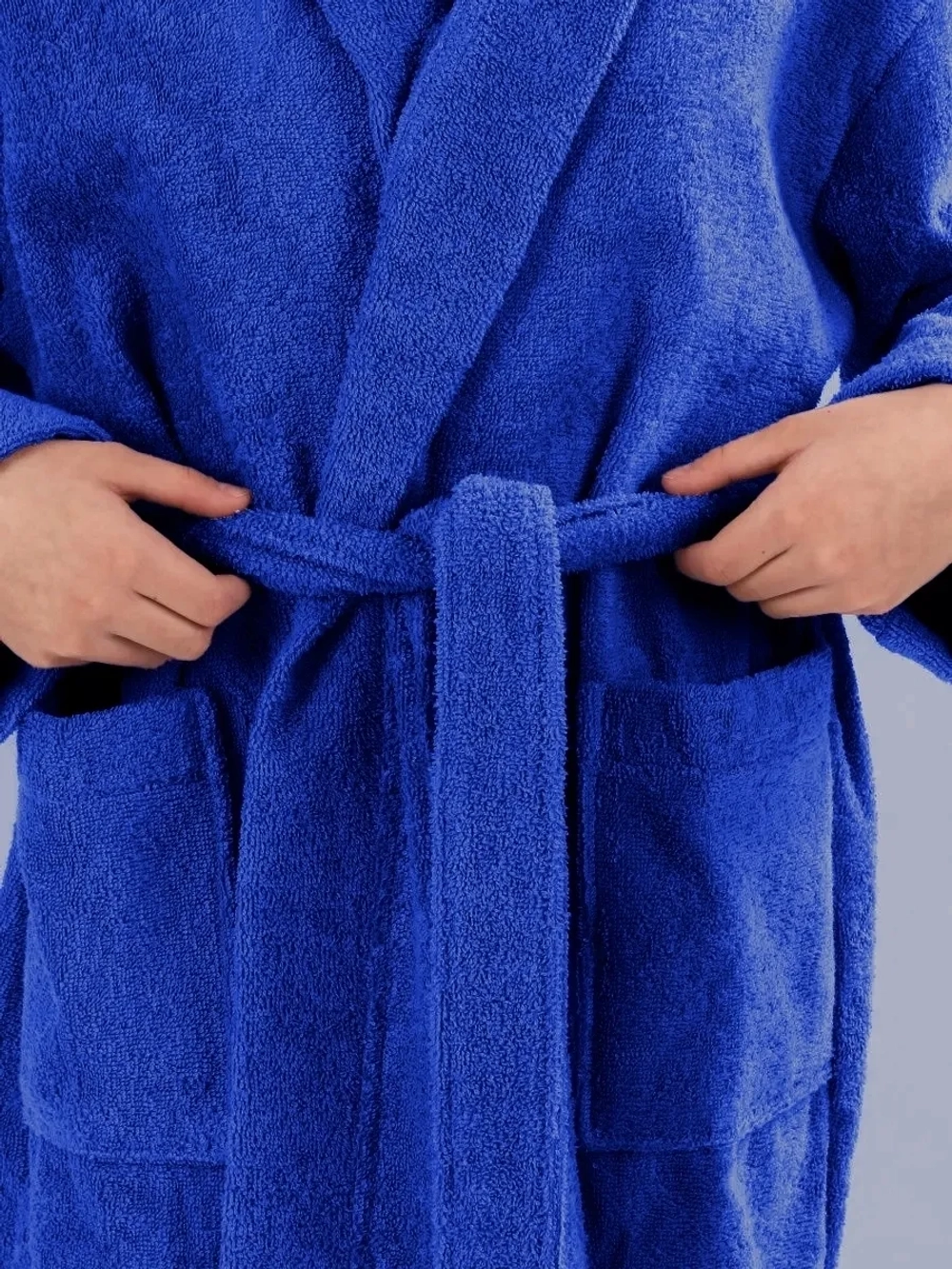 Халат детский махровый "Элит" с капюшоном, цвет: 706-Ярко-синий