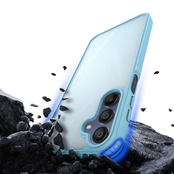 Прозрачный матовый чехол светло-синего цвета (Light Blue) для Samsung Galaxy A17 (5G, 4G), Galaxy A26 5G и Galaxy A16 (5G, 4G), серия Yind Series от Dux Ducis