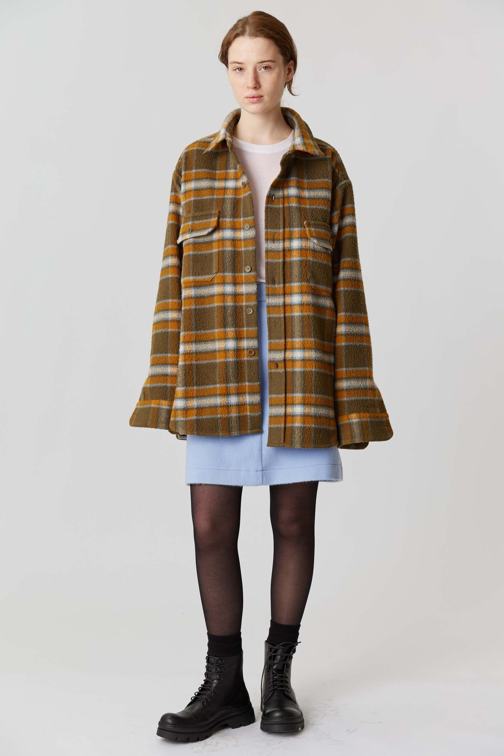 Объемная мужская рубашка в клетку